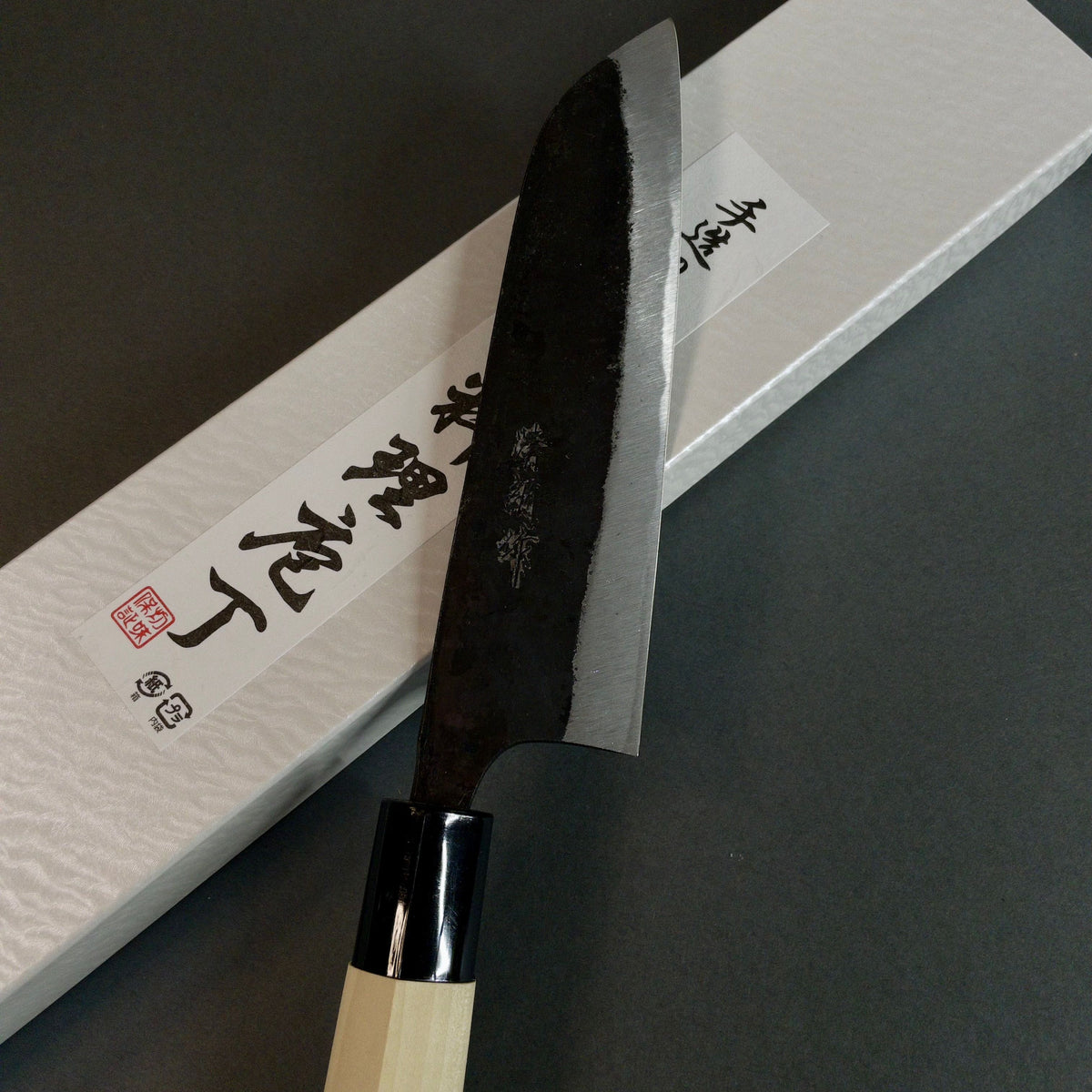 Suncraft Kurouchi Santoku 165mm - Burr - knivsliping
